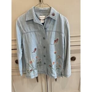 Vintage Drapers‎ & Damons Denim Cotton Embroidered Button Up Petite Small